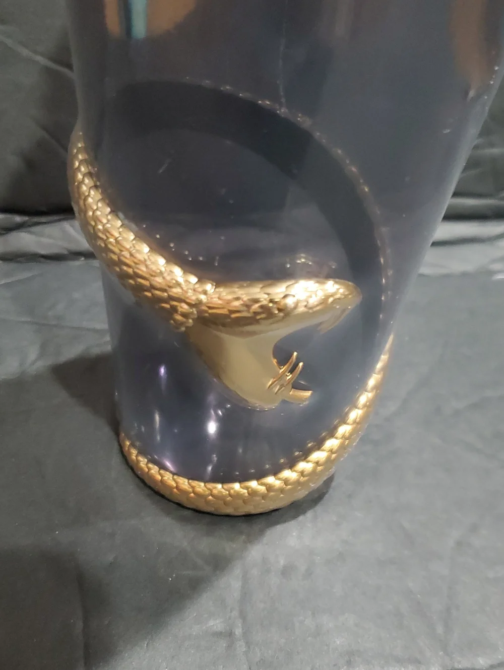 2 Gold painted snake serpent coiled festive drink shaker new